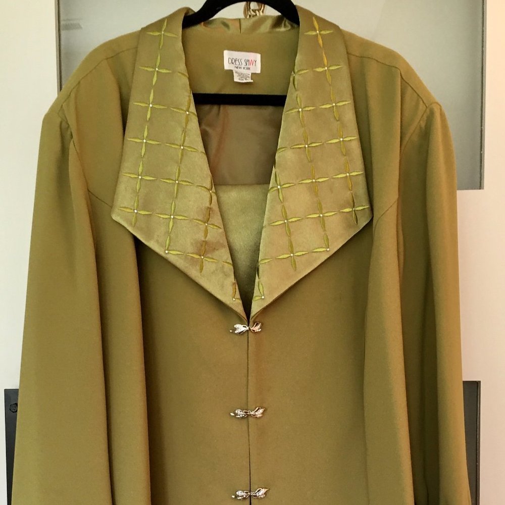 Formal Chartreuse Suit w/ Silk Detailing